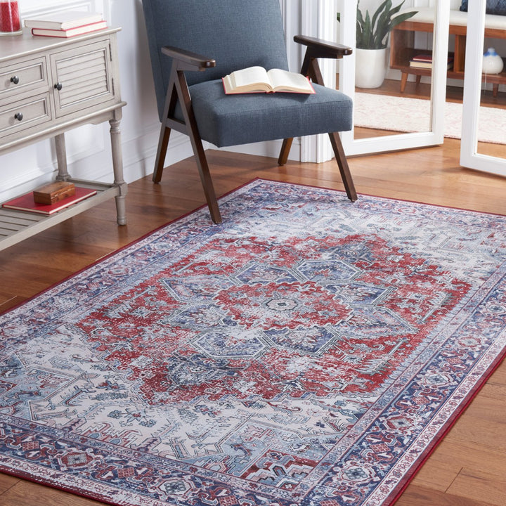 SAFAVIEH Tucson Collection TSN101S Red / Navy Rug Image 1