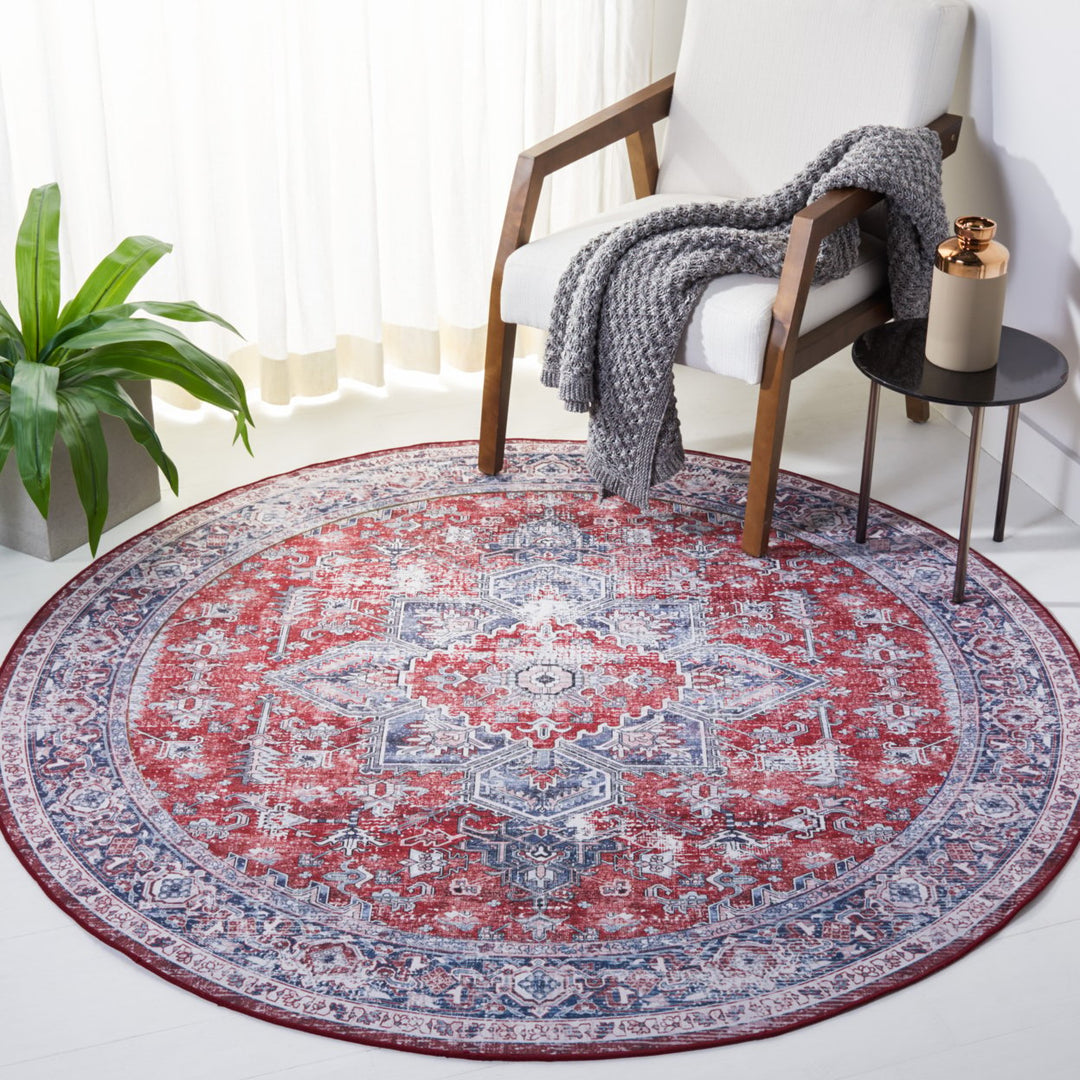 SAFAVIEH Tucson Collection TSN101S Red / Navy Rug Image 3