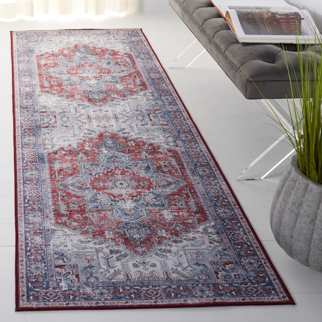 SAFAVIEH Tucson Collection TSN101S Red / Navy Rug Image 4