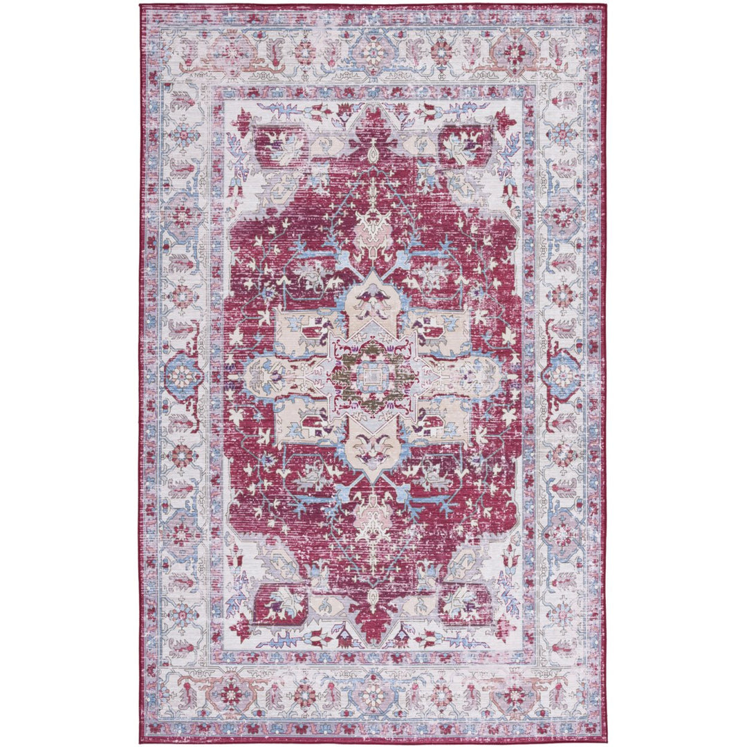 SAFAVIEH Tucson Collection TSN106S Burgundy / Beige Rug Image 1