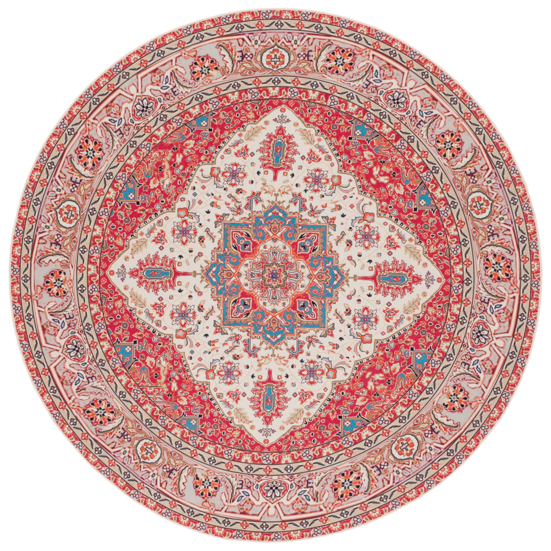 SAFAVIEH Tucson Collection TSN107Q Red / Beige Rug Image 4