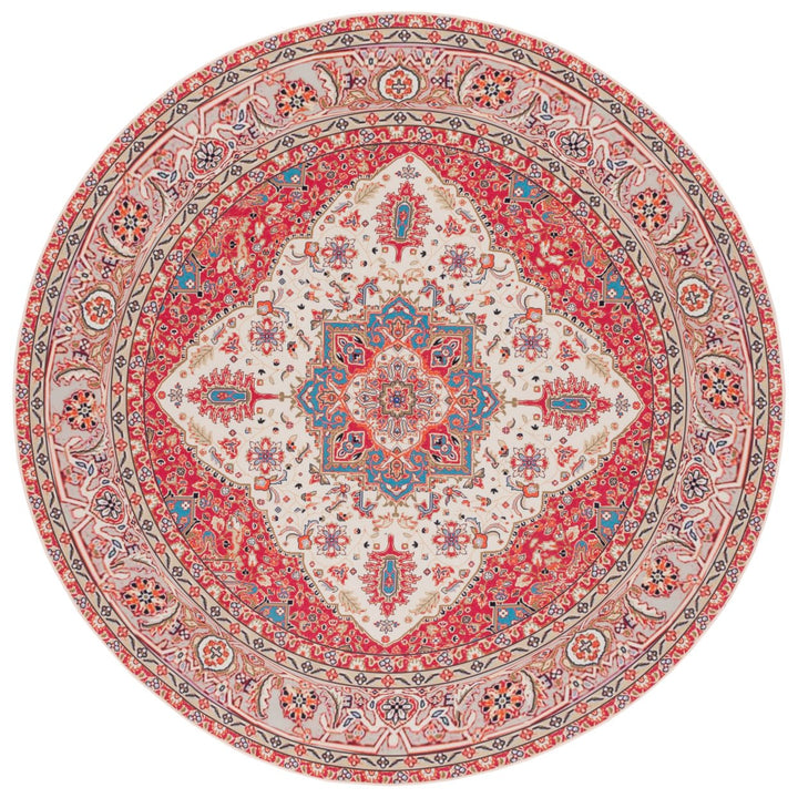 SAFAVIEH Tucson Collection TSN107Q Red / Beige Rug Image 1