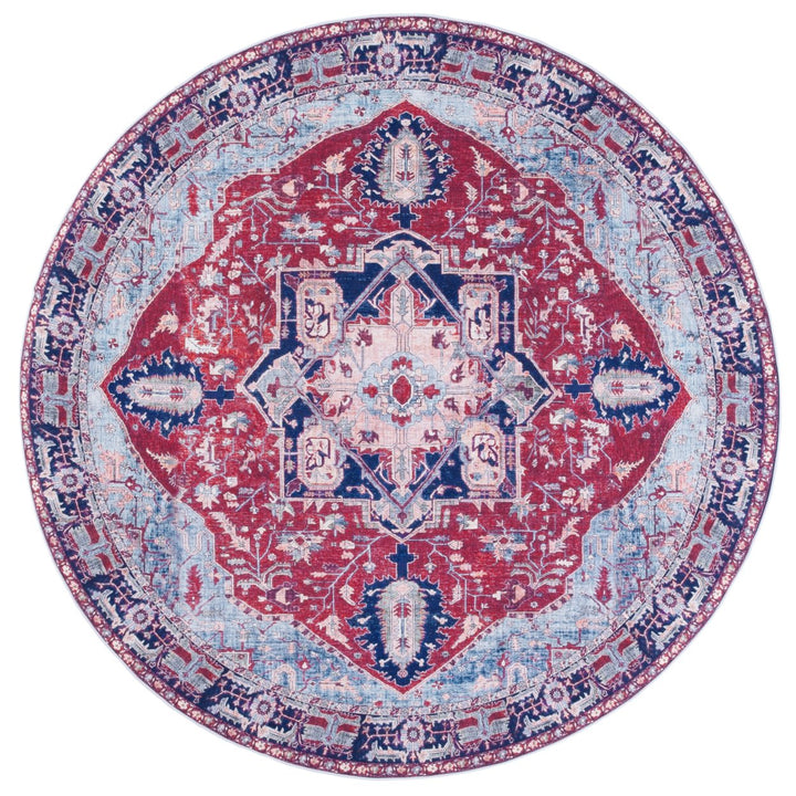 SAFAVIEH Tucson Collection TSN108Q Red / Navy Rug Image 1