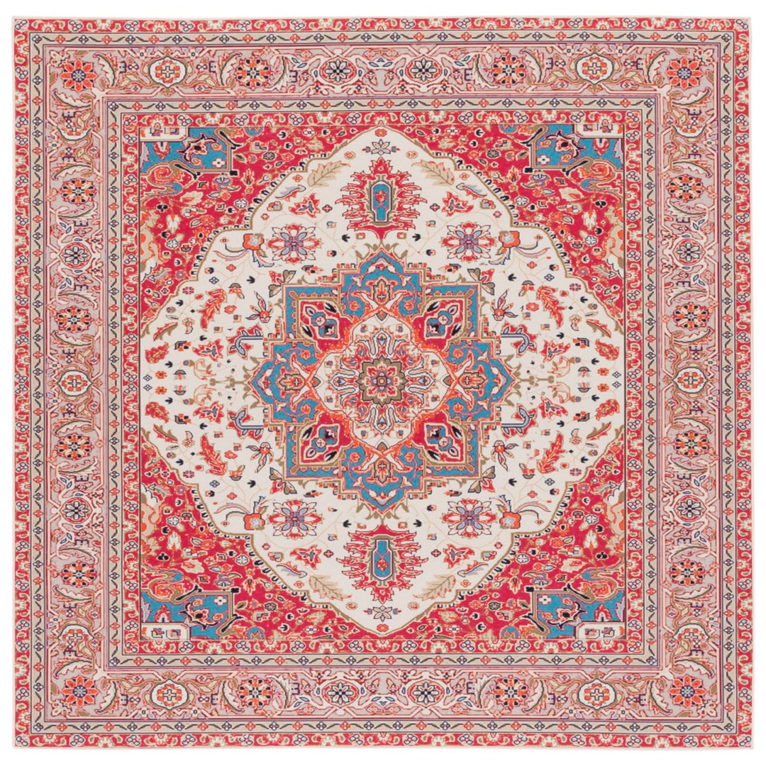 SAFAVIEH Tucson Collection TSN107Q Red / Beige Rug Image 6