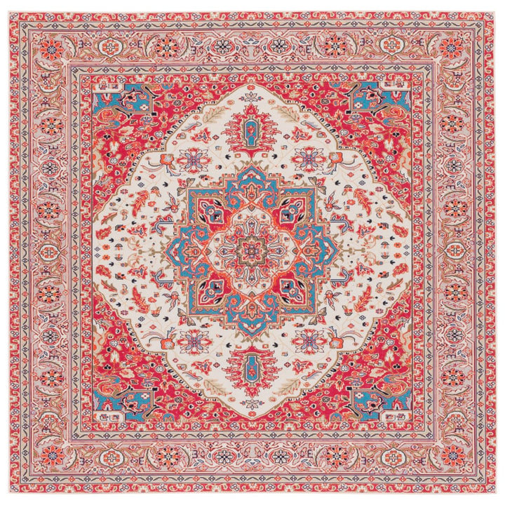 SAFAVIEH Tucson Collection TSN107Q Red / Beige Rug Image 1