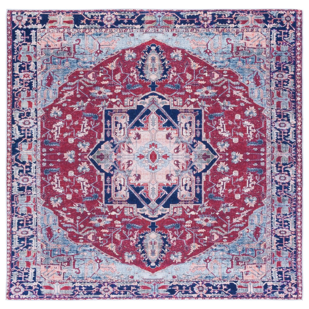 SAFAVIEH Tucson Collection TSN108Q Red / Navy Rug Image 1