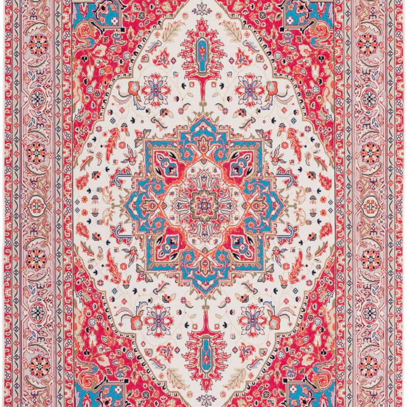 SAFAVIEH Tucson Collection TSN107Q Red / Beige Rug Image 1