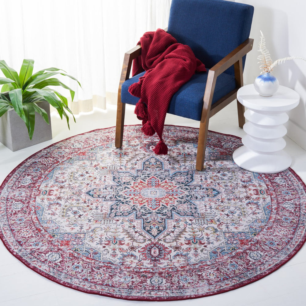 SAFAVIEH Tucson Collection TSN113A Ivory / Red Rug Image 2