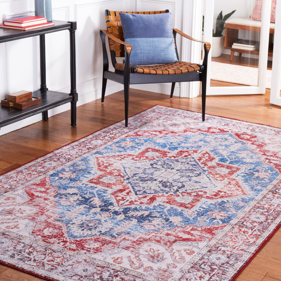 SAFAVIEH Tucson Collection TSN115M Blue / Red Rug Image 1