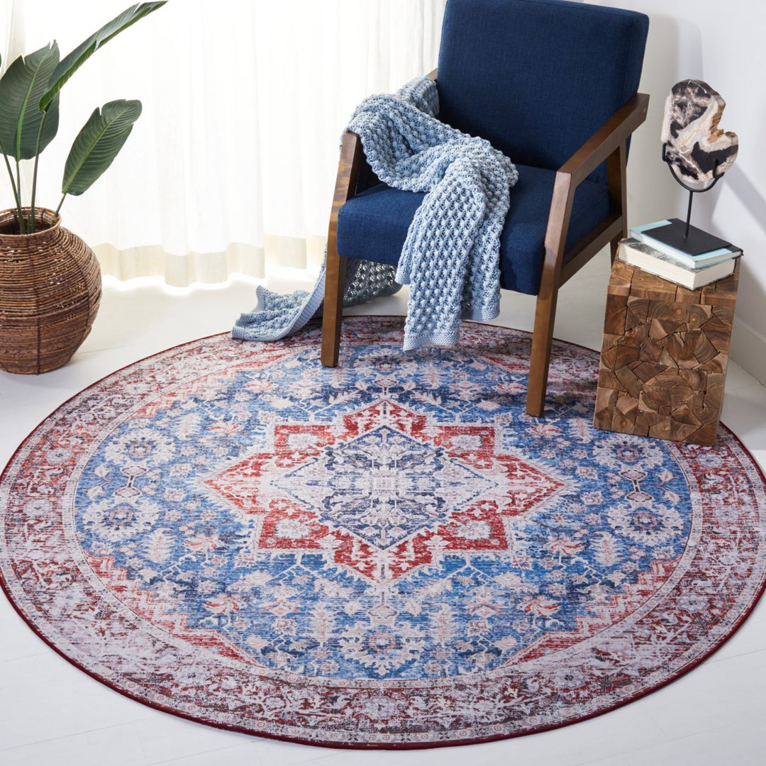 SAFAVIEH Tucson Collection TSN115M Blue / Red Rug Image 2