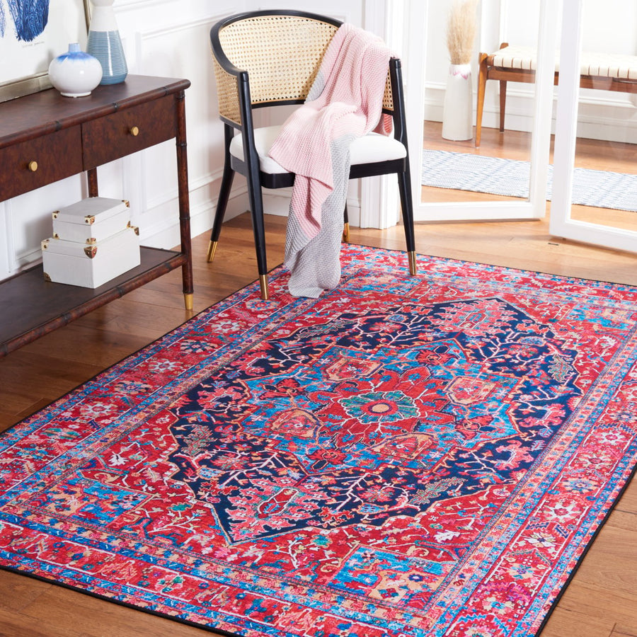 SAFAVIEH Tucson Collection TSN121N Navy / Red Rug Image 1