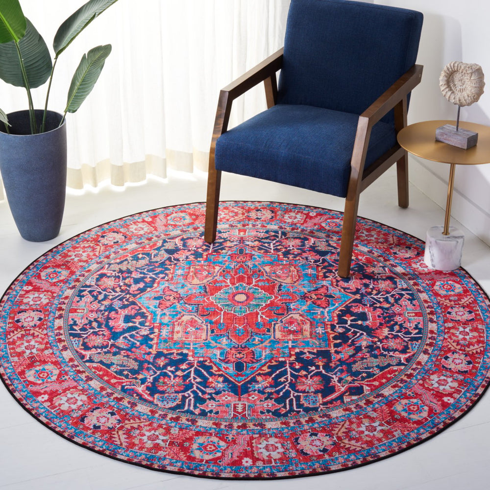 SAFAVIEH Tucson Collection TSN121N Navy / Red Rug Image 2