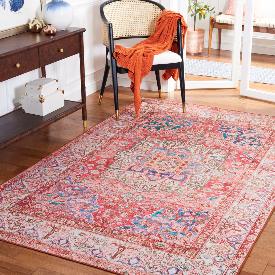 SAFAVIEH Tucson Collection TSN122R Rose / Beige Rug Image 1