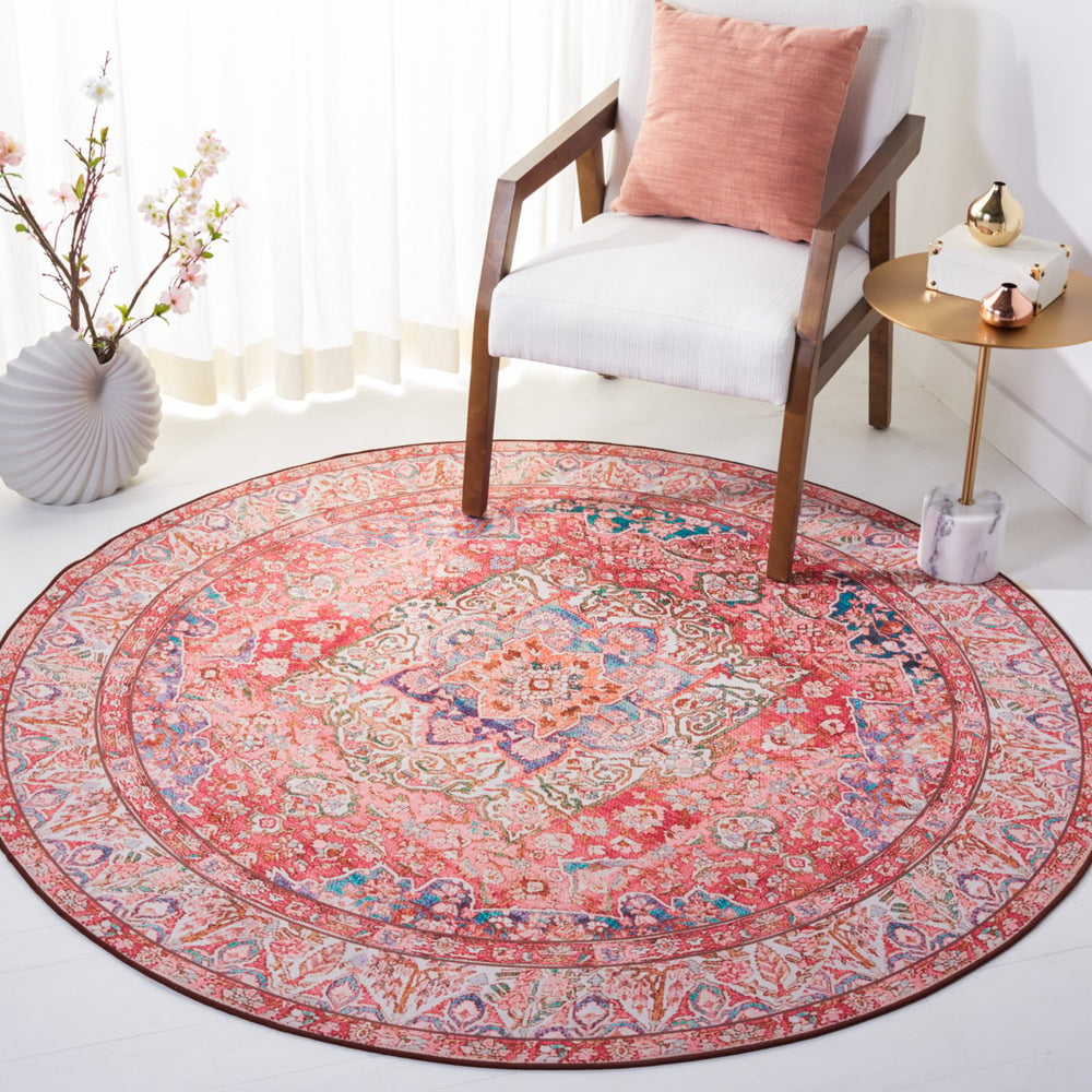 SAFAVIEH Tucson Collection TSN122R Rose / Beige Rug Image 2