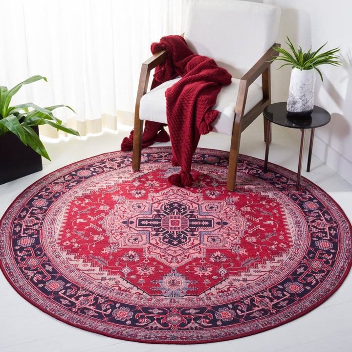 SAFAVIEH Tucson Collection TSN128Q Red / Navy Rug Image 2