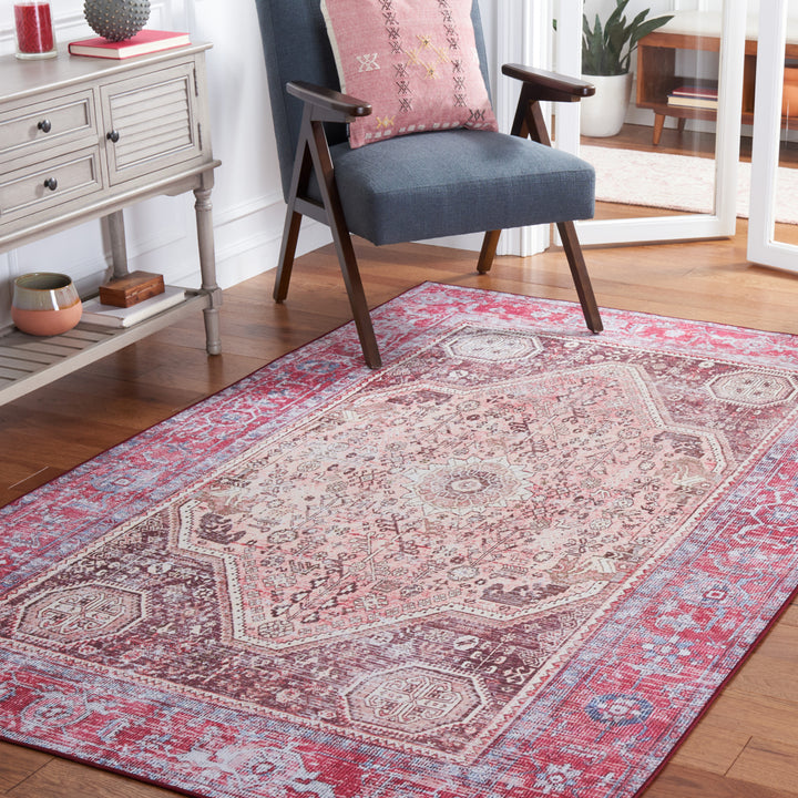 SAFAVIEH Tucson Collection TSN132B Beige / Red Rug Image 1