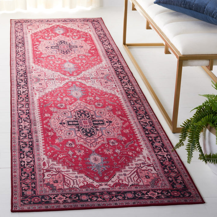 SAFAVIEH Tucson Collection TSN128Q Red / Navy Rug Image 3