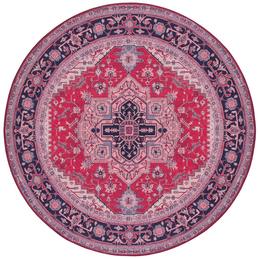 SAFAVIEH Tucson Collection TSN128Q Red / Navy Rug Image 1