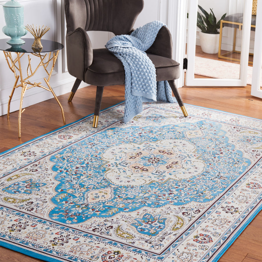 SAFAVIEH Tucson Collection TSN136K Turquoise / Beige Rug Image 1