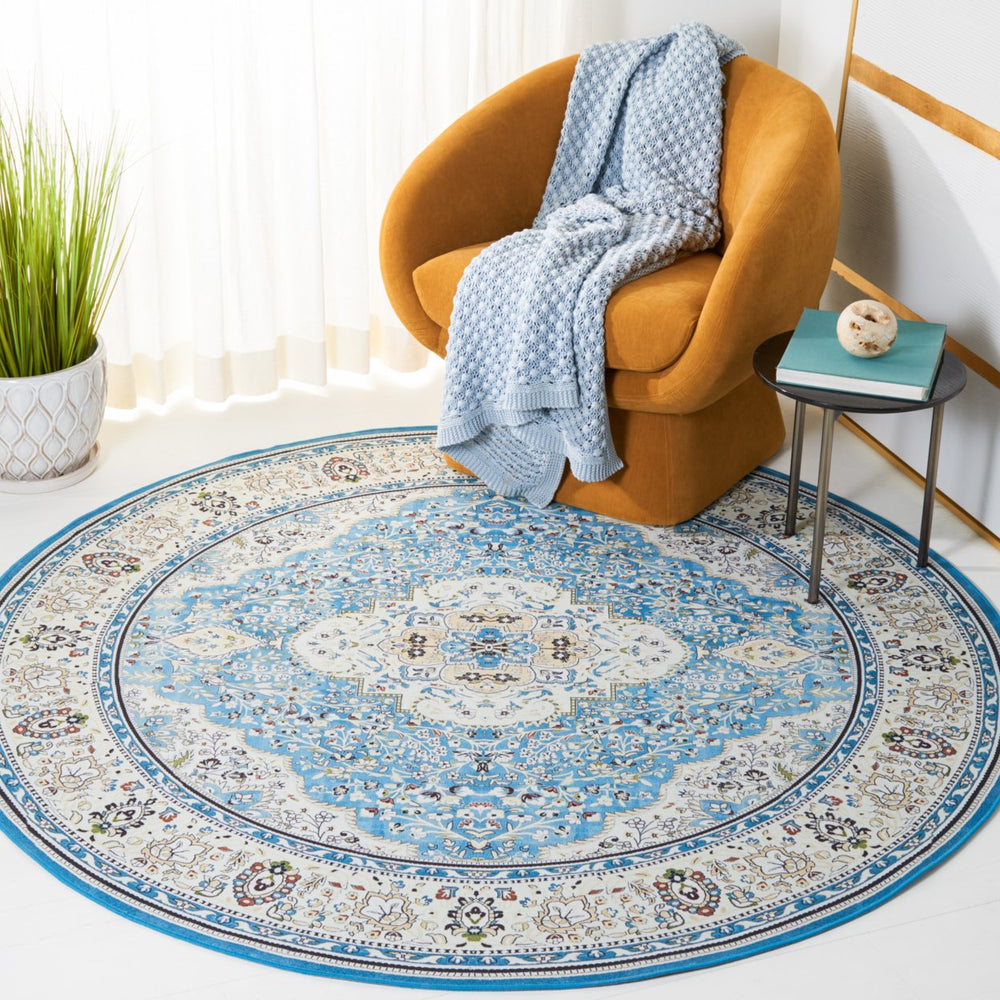 SAFAVIEH Tucson Collection TSN136K Turquoise / Beige Rug Image 2