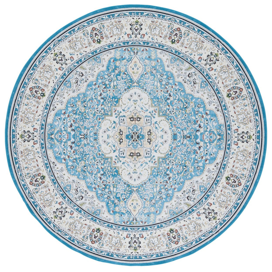 SAFAVIEH Tucson Collection TSN136K Turquoise / Beige Rug Image 1