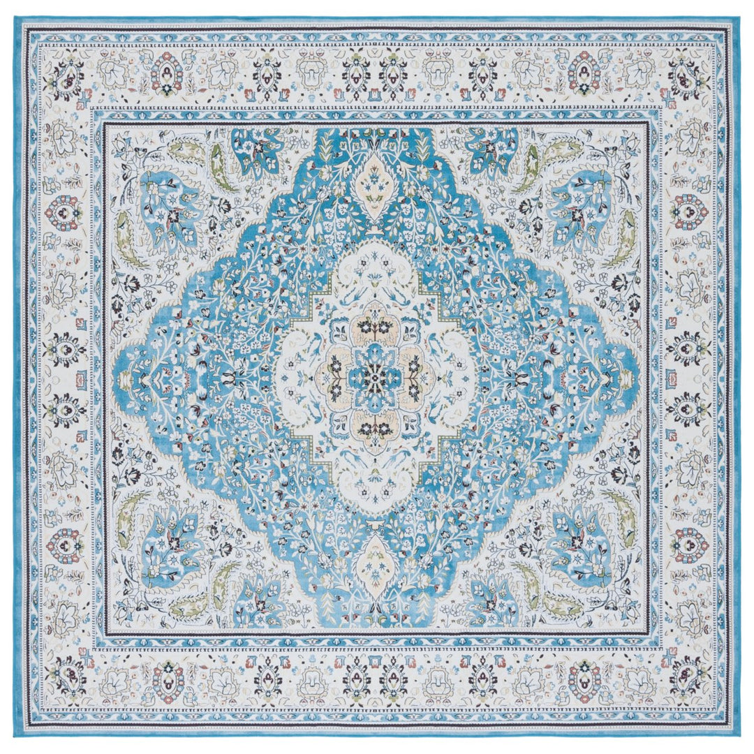 SAFAVIEH Tucson Collection TSN136K Turquoise / Beige Rug Image 1