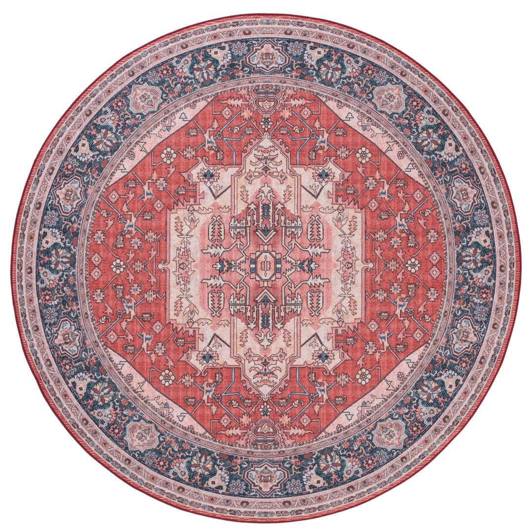 SAFAVIEH Tucson Collection TSN139Q Red / Navy Rug Image 3