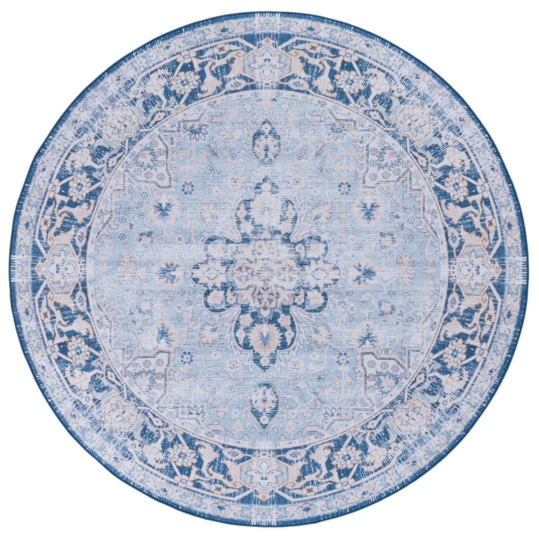 SAFAVIEH Tucson Collection TSN147M Light Blue / Navy Rug Image 3