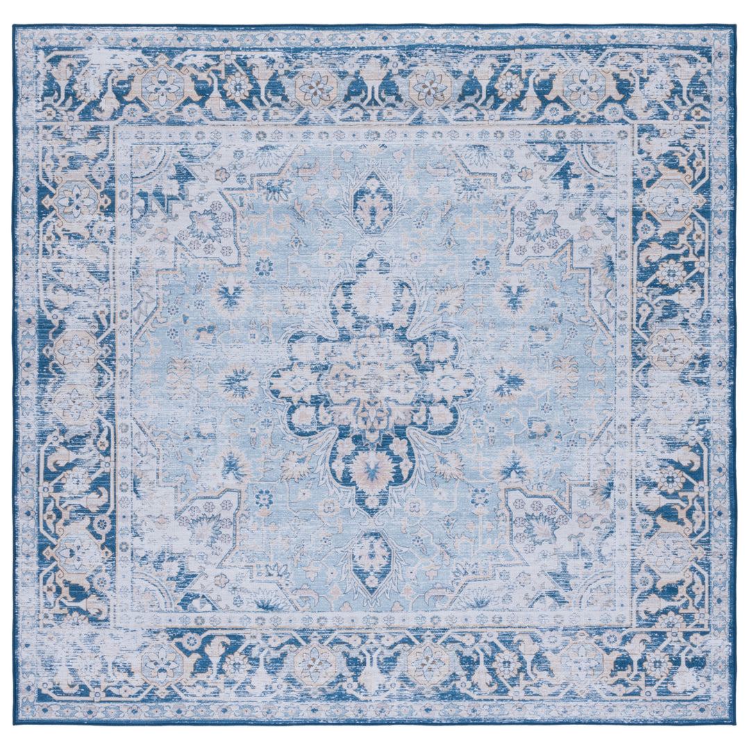 SAFAVIEH Tucson Collection TSN147M Light Blue / Navy Rug Image 4