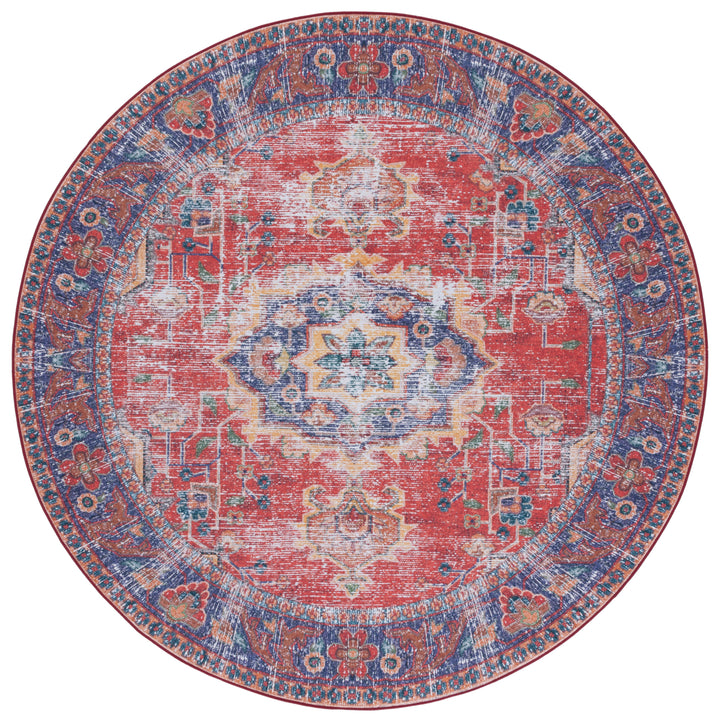 SAFAVIEH Tucson Collection TSN161Q Red / Navy Rug Image 3