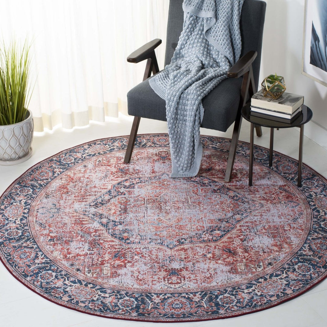 SAFAVIEH Tucson Collection TSN177P Rust / Navy Rug Image 2