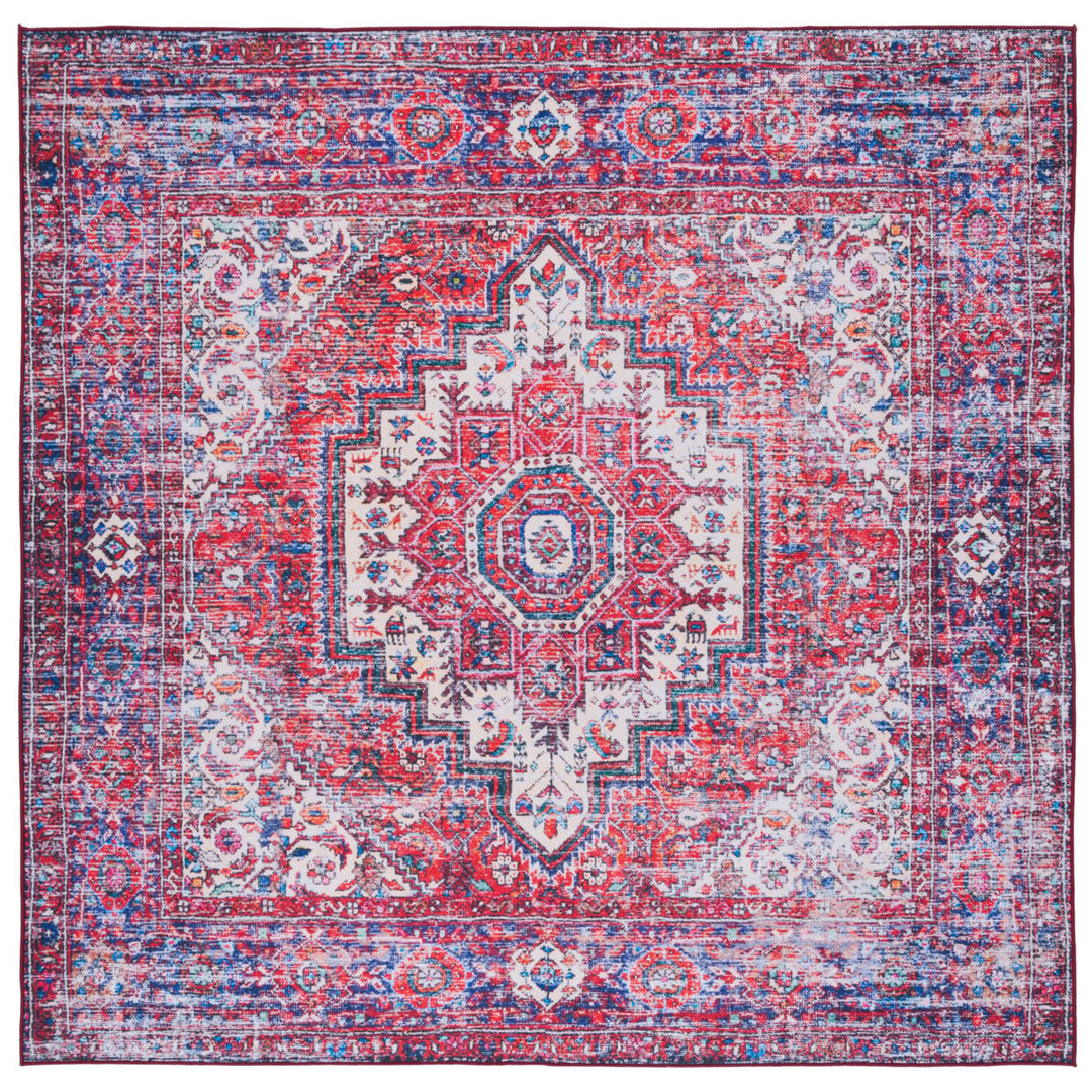 SAFAVIEH Tucson Collection TSN198Q Red / Blue Rug Image 1