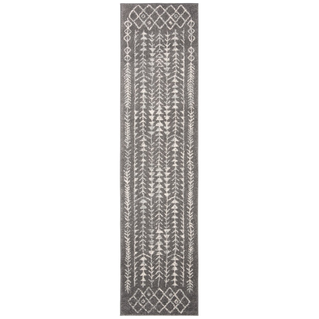 SAFAVIEH Tulum Collection TUL262F Dark Grey / Ivory Rug Image 1