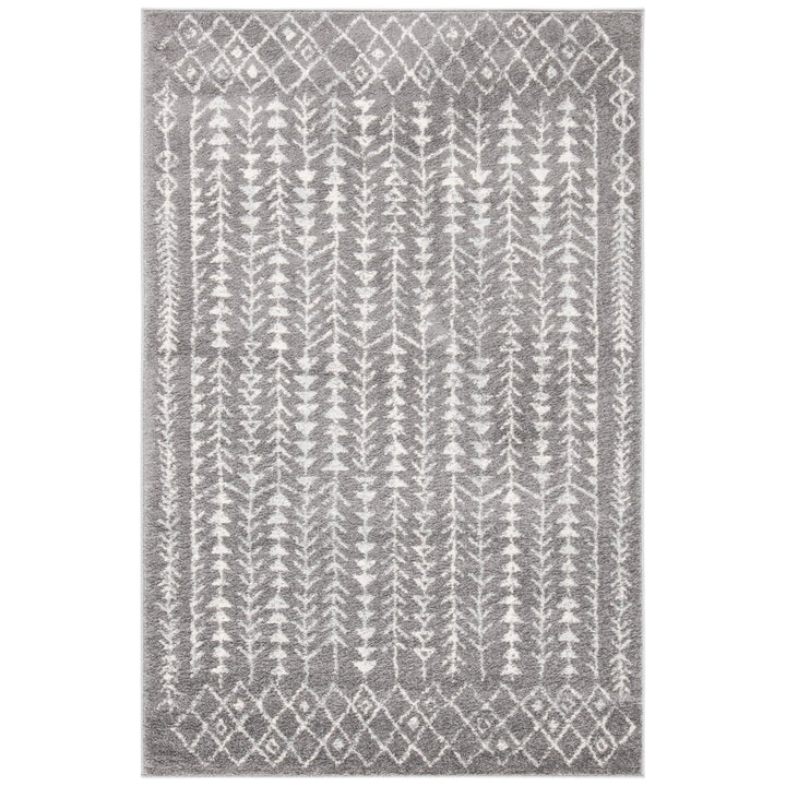 SAFAVIEH Tulum Collection TUL262F Dark Grey / Ivory Rug Image 1