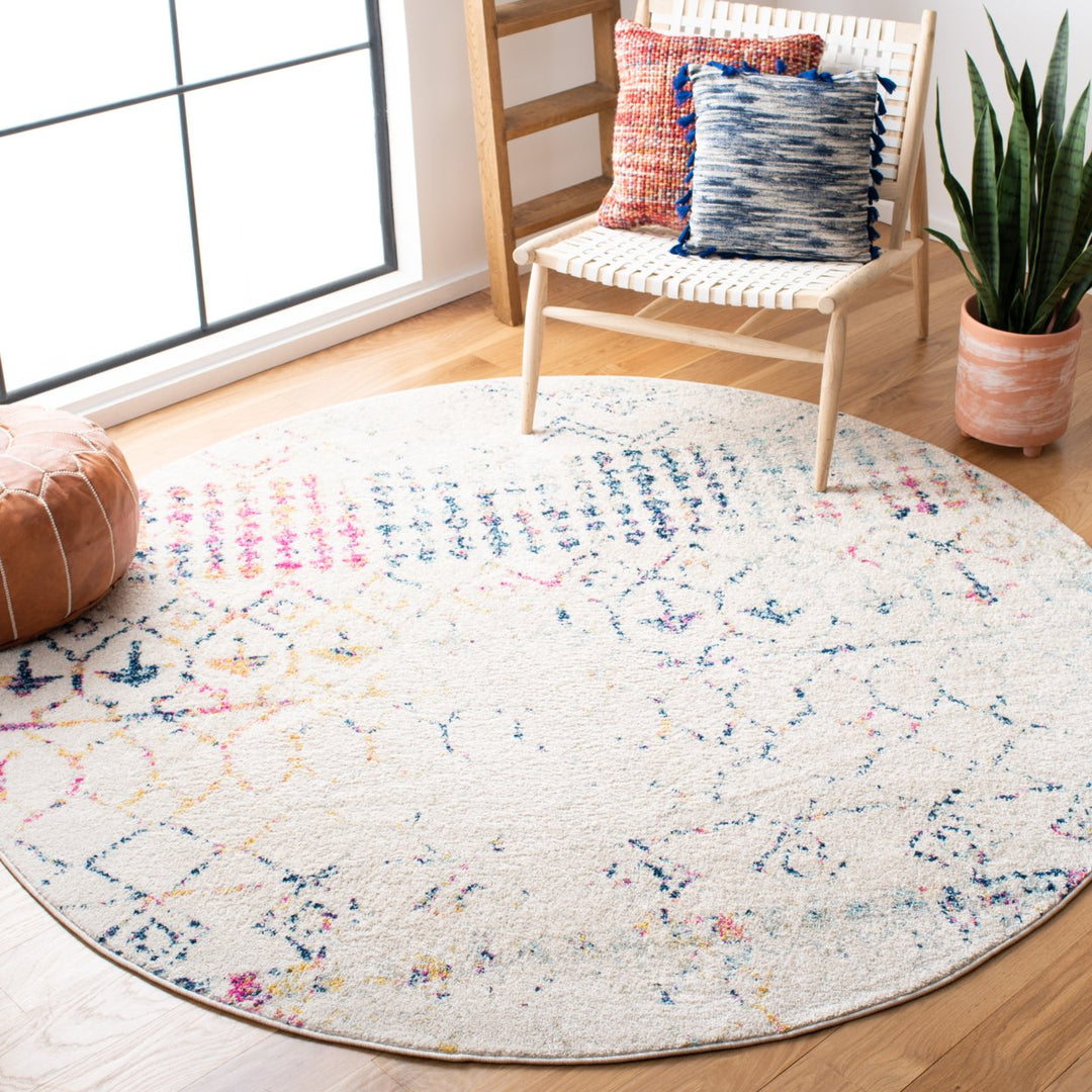 SAFAVIEH Tulum Collection TUL229C Ivory / Blue Rug Image 2