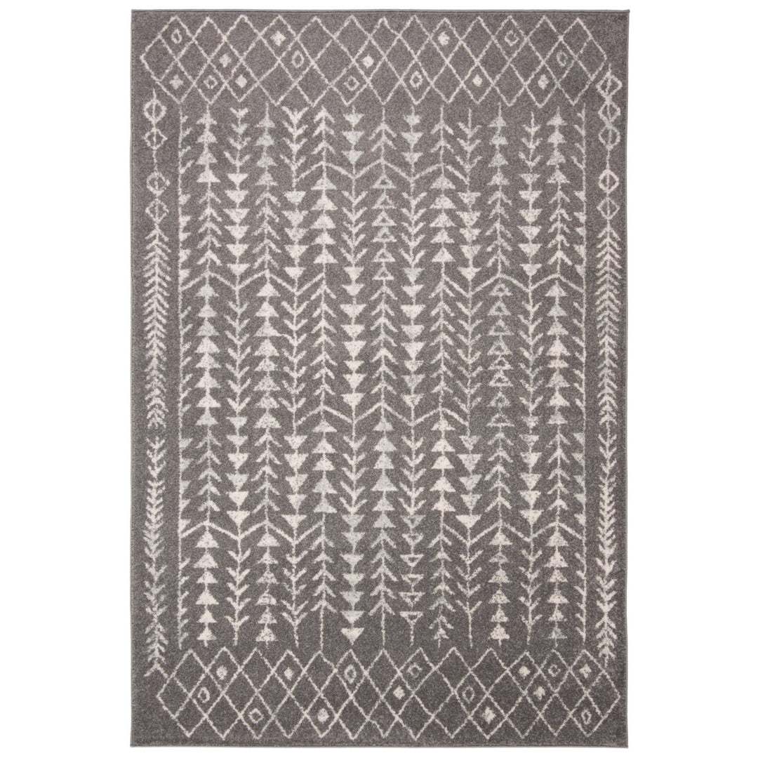 SAFAVIEH Tulum Collection TUL262F Dark Grey / Ivory Rug Image 1