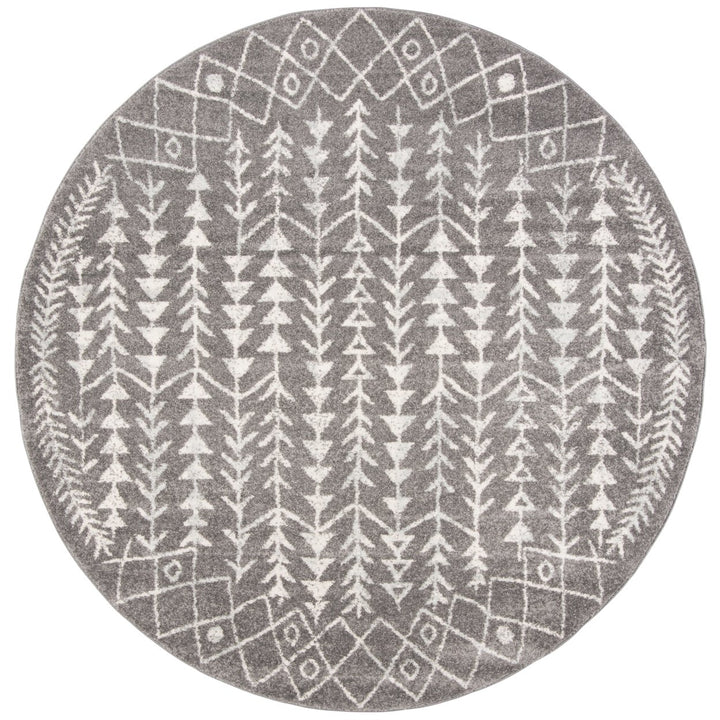 SAFAVIEH Tulum Collection TUL262F Dark Grey / Ivory Rug Image 1