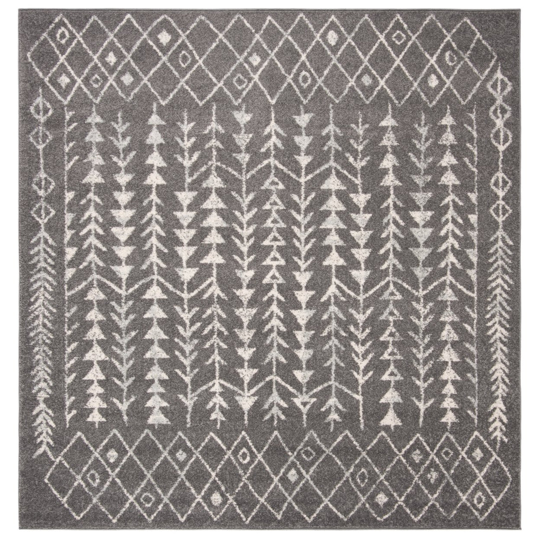 SAFAVIEH Tulum Collection TUL262F Dark Grey / Ivory Rug Image 1
