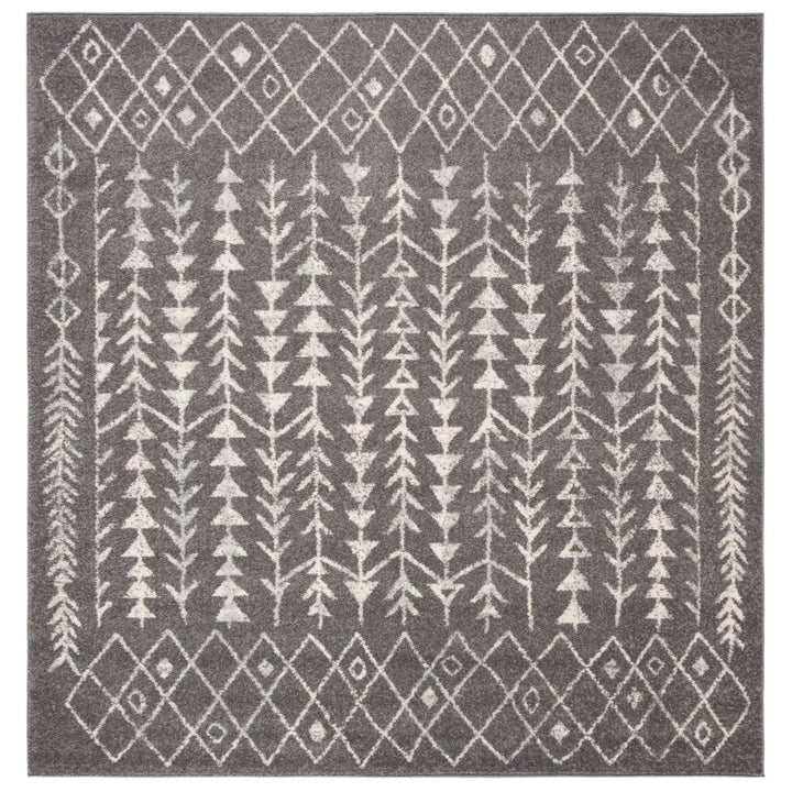 SAFAVIEH Tulum Collection TUL262F Dark Grey / Ivory Rug Image 1