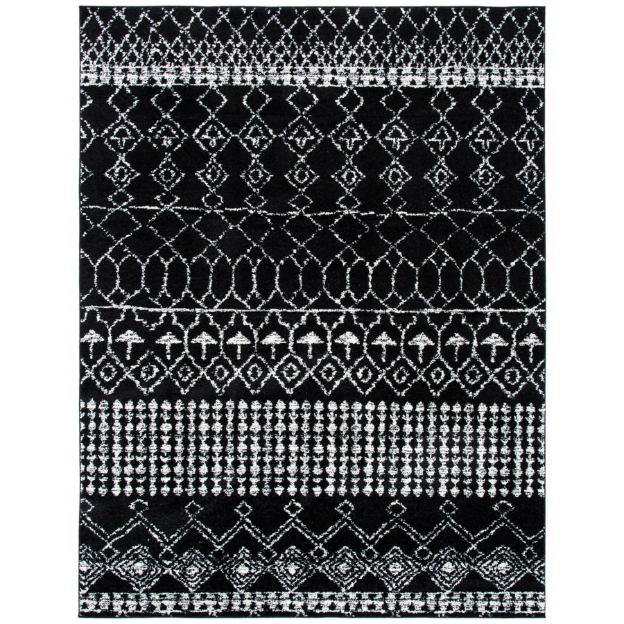 SAFAVIEH Tulum Collection TUL229Z Black / Ivory Rug Image 1