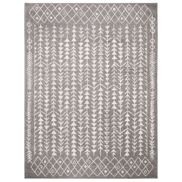 SAFAVIEH Tulum Collection TUL262F Dark Grey / Ivory Rug Image 1