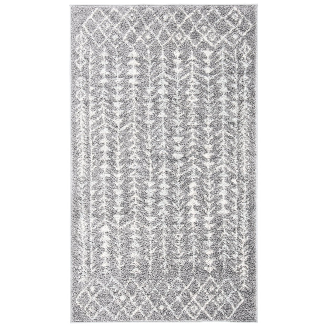 SAFAVIEH Tulum Collection TUL262F Dark Grey / Ivory Rug Image 1