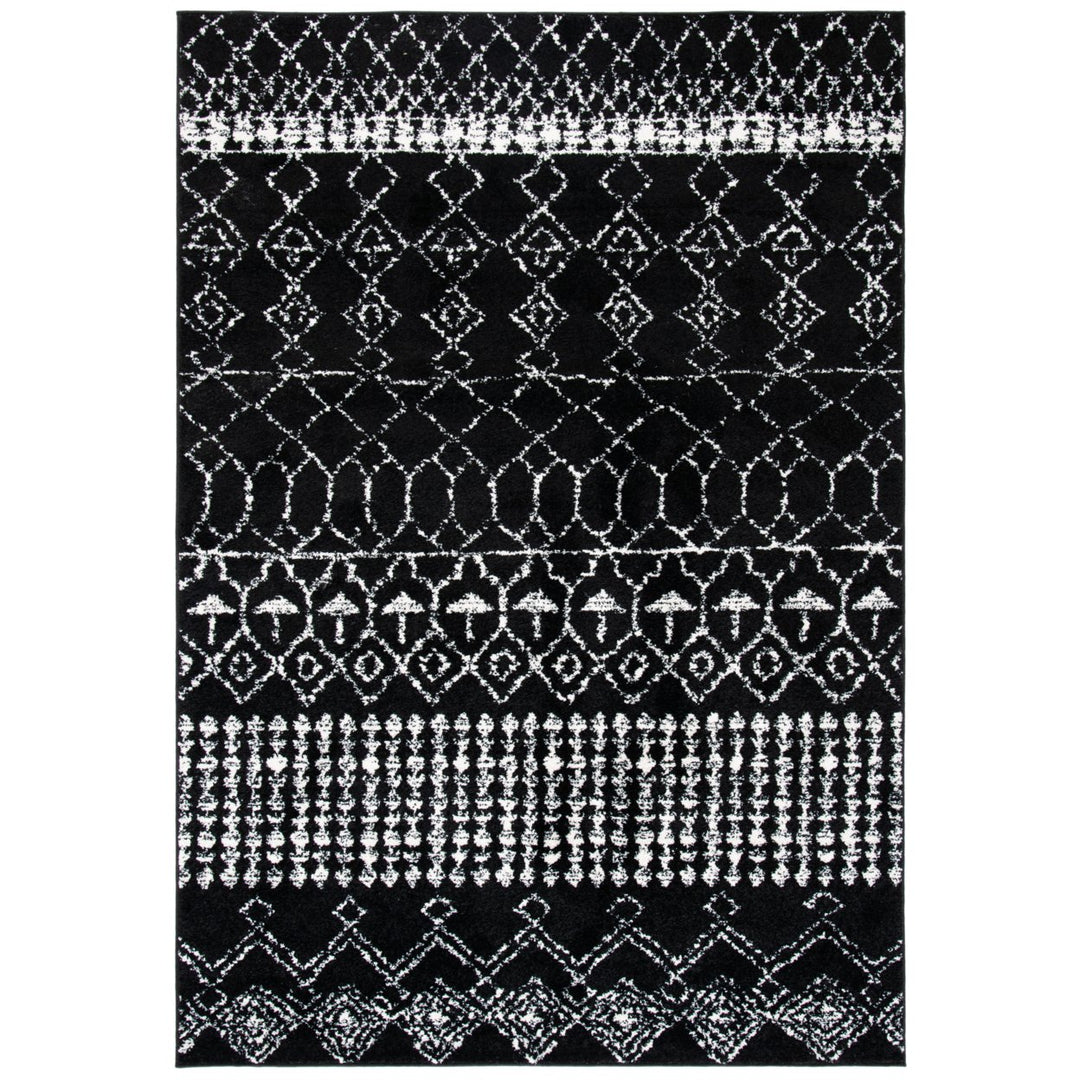 SAFAVIEH Tulum Collection TUL229Z Black / Ivory Rug Image 1