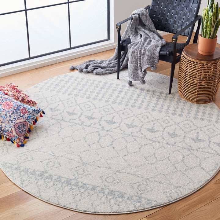 SAFAVIEH Tulum Collection TUL229D Ivory / Light Grey Rug Image 2