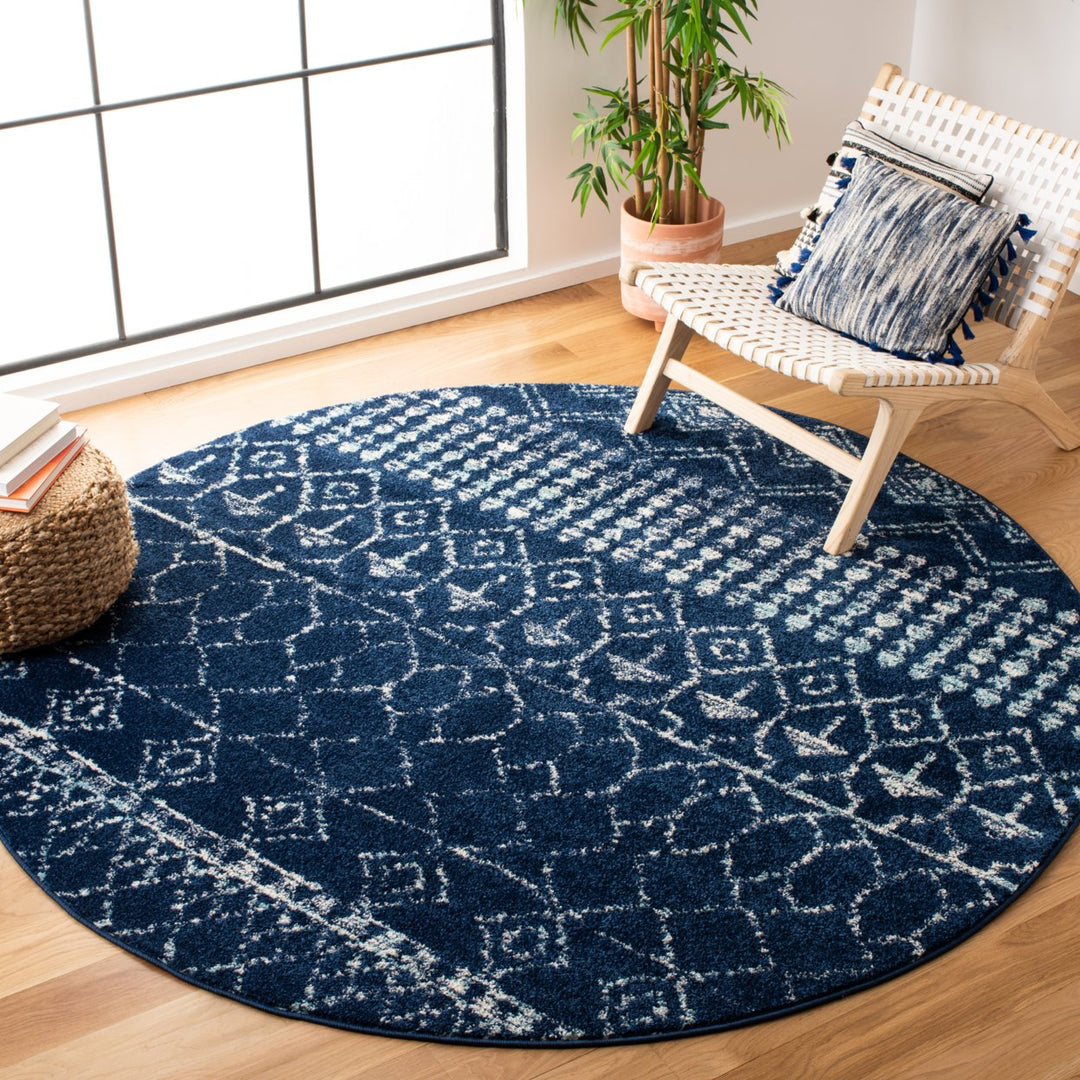 SAFAVIEH Tulum Collection TUL229N Navy / Ivory Rug Image 2