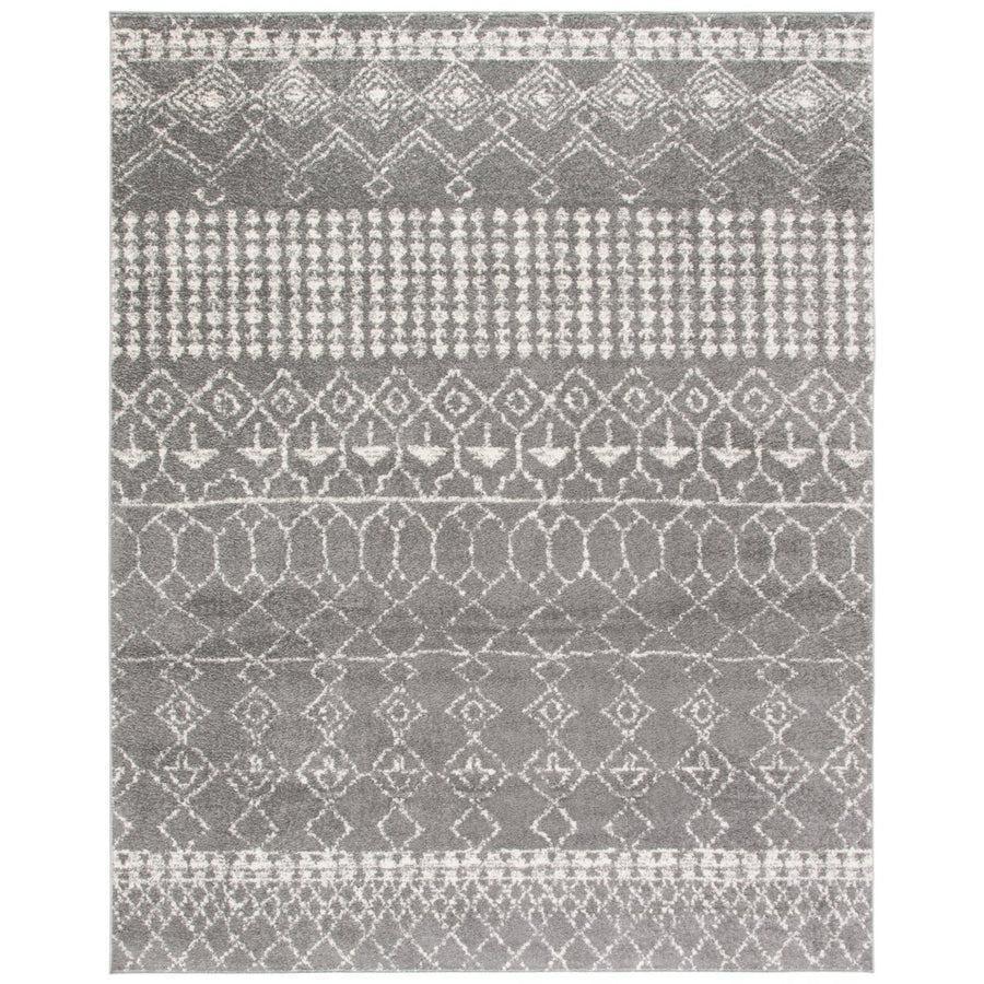 SAFAVIEH Tulum Collection TUL229F Grey / Ivory Rug Image 1