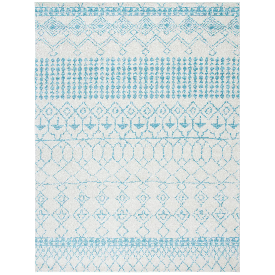 SAFAVIEH Tulum Collection TUL229P Ivory / Turquoise Rug Image 1