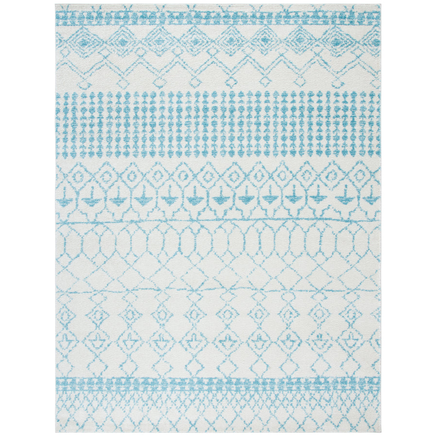 SAFAVIEH Tulum Collection TUL229P Ivory / Turquoise Rug Image 1