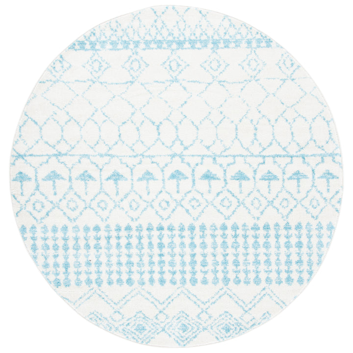 SAFAVIEH Tulum Collection TUL229P Ivory / Turquoise Rug Image 4