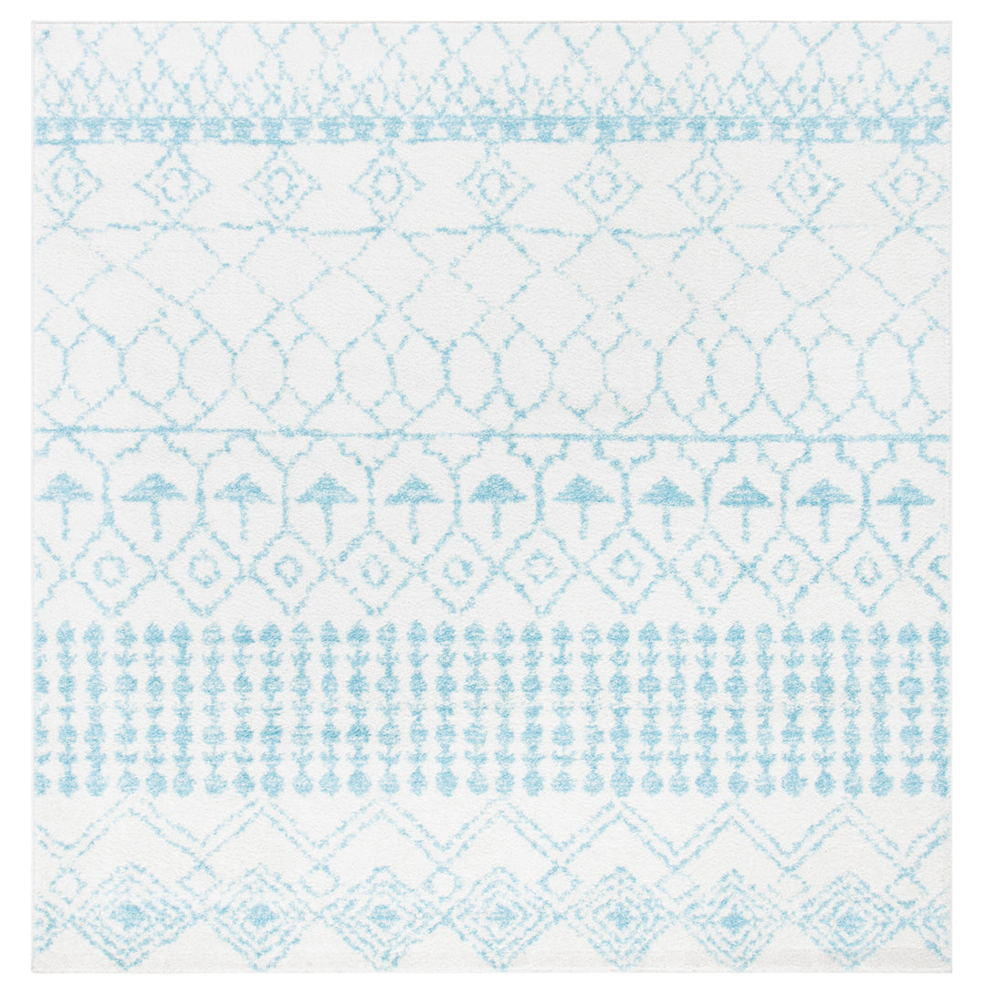 SAFAVIEH Tulum Collection TUL229P Ivory / Turquoise Rug Image 6